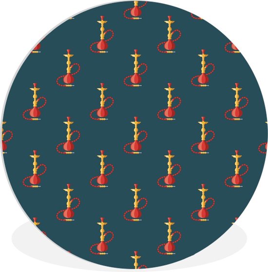 WallCircle - Wandcirkel ⌀ 30 - Design - Waterpijp - Blauw - Ronde schilderijen woonkamer - Wandbord rond - Muurdecoratie cirkel - Kamer decoratie binnen - Wanddecoratie muurcirkel - Woonaccessoires
