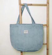 De La Mur Line - schoudertas - shopper SAF - strandtas - boodschappentas - blauw - rib - ribstof - corduroy