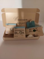Duurzame Cadeauset bodybar, shampoo- en conditionerbar,  inclusief hennep zakje