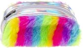 etui Glitter regenboog zilver