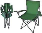 Chaise de camping IsoTrade - chaise de pêche pliante - chaise pliante - chaise de jardin - chaise pliante - vert - Avec porte-gobelet - Accoudoir réglable - L80 x L45 x H80cm - Poids jusqu'à 100kg