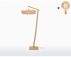 GOOD&MOJO Vloerlamp Palawan - Bamboe - Ø77cm - Scandinavisch,Bohemian - Staande lampen voor Woonkamer - Slaapkamer