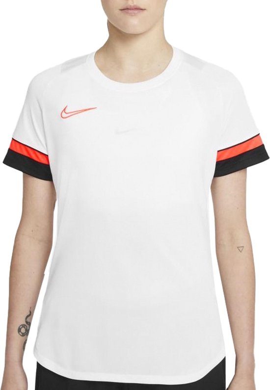 Nike Dri-FIT Academy 21 Shirt  Sportshirt - Maat S  - Vrouwen - wit/rood/zwart