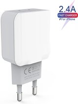 PowerPort 24W Thuislader Oplader Stekker Adapter met 2 USB Poorten - Geschikt voor LG Bello II / Class / G3/G4/G5/G6/G7/G8/G9/K4/K40/K42/Q6/Stylo/Stylus/Thinq/Power