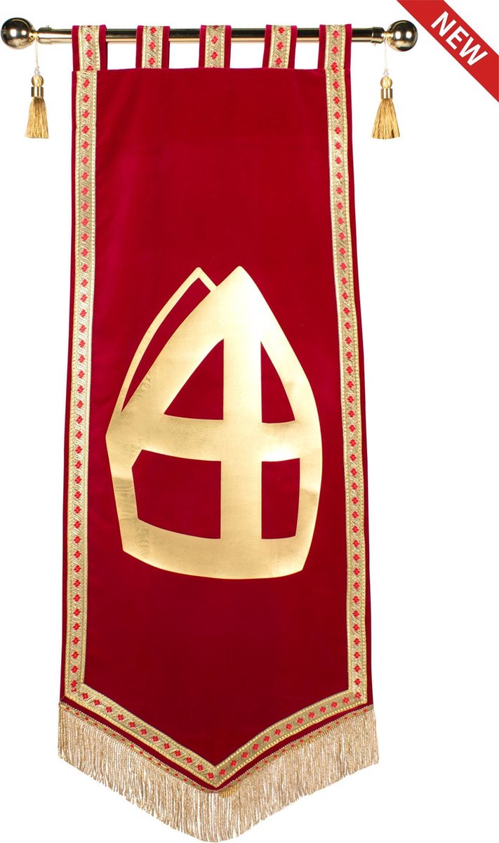 Sinterklaas Banner Rood de luxe