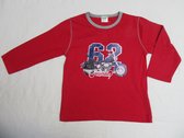 dirkje, jongens, t-shirt lange mouw , rood , moto , 2 jaar 92