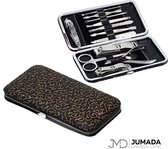 Jumada's Manicureset & Pedicureset - 12 delig - Manicure & Pedicure - Verzorgingsset Nagels - Met Lederen Etui