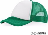 Jumada's Truckers Cap - Pet - Halve Mesh - Polyester - Voor Volwassenen - Petten - Groen/Wit