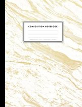 Composition Notebook - Marble and Gold, 8.5 x 11, College Ruled, 100 pages