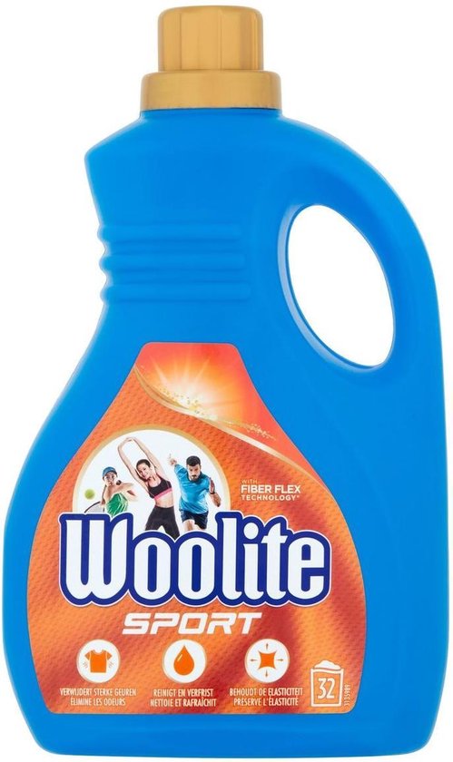 Woolite Sport Wasmiddel met Fiber Flex Technology 6x32 Wasbeurten Voordeelverpakking