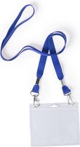 10 x Badgehouder met keycord - ID badge - lanyard - nekkoord - blauw