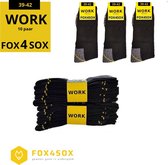 Work Werksokken - 10 paar - FOX4SOX werksokken - Zwart - Maat 39 - 42
