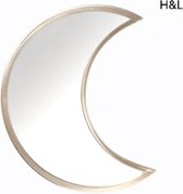 H&L spiegel - maan - goud - 20 x 25 cm - woondecoratie