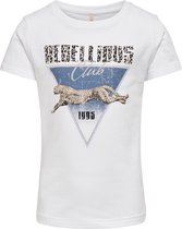 KIDS ONLY KONASTA LIFE FIT S/S EAGLE/LEO TOP JRS Meisjes T-shirt - Maat 122/128