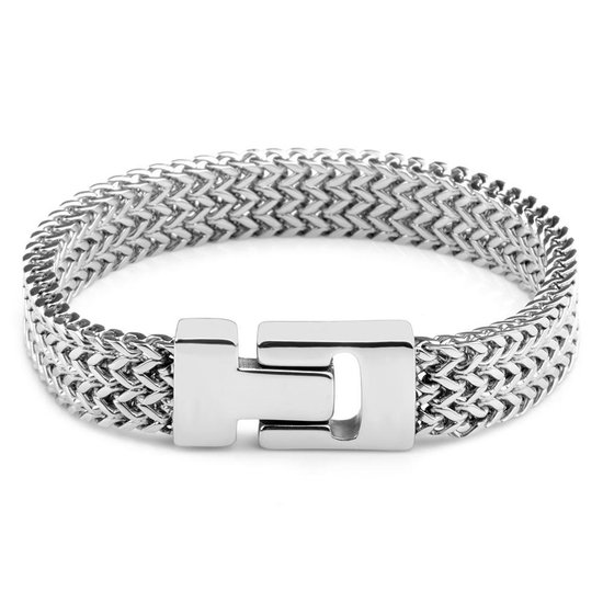 Di Lusso - Armband Stef - Stainless steel - Zilver - Heren - 22 cm