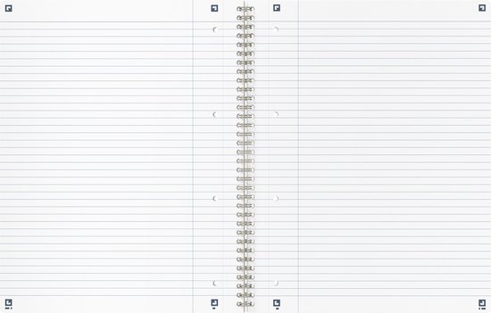 Open A4+ gelijnd notitieboek met spiraalbinding.