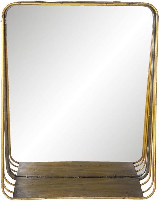Spiegel - Wandplank - Wandspiegel - Decoratieve Spiegel - Goud - hoog