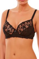 Rosey Dames Lingerie Niet-voorgevormde met beugel BH (16611) - WINTERSALE - Maat 75D - ZWART