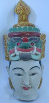 Handgemaakt masker, Houtsnijwerk, Aziatisch, Burma: circa 50 cm hoog, 22 cm breed, 13 cm diep.