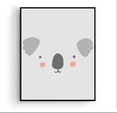 Affiche Tête de Koala Grijs - Animaux - Enfants - Affiche Animaux - Chambre de bébé / Affiche Enfants - Cadeau Baby Shower - Décoration murale - 40x30cm - Affiche Ville