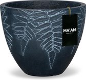 MA'AM Vio - Ronde Bloempot - D44x36 - Zwart - varen plant design - binnen/buiten - duurzame kwaliteit - afwatering