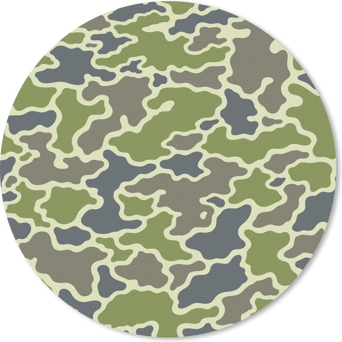 Muismat rond 50x50 cm - Mousepad Groen camouflage patroon - Ronde muismatten