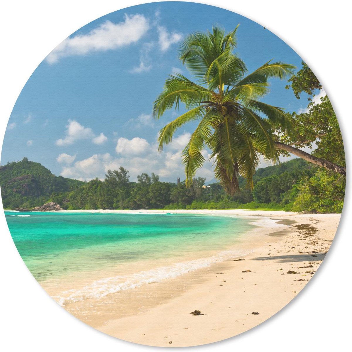 Muismat rond 40x40 cm - Mousepad Tropisch - Eiland - Strand - Ronde muismatten