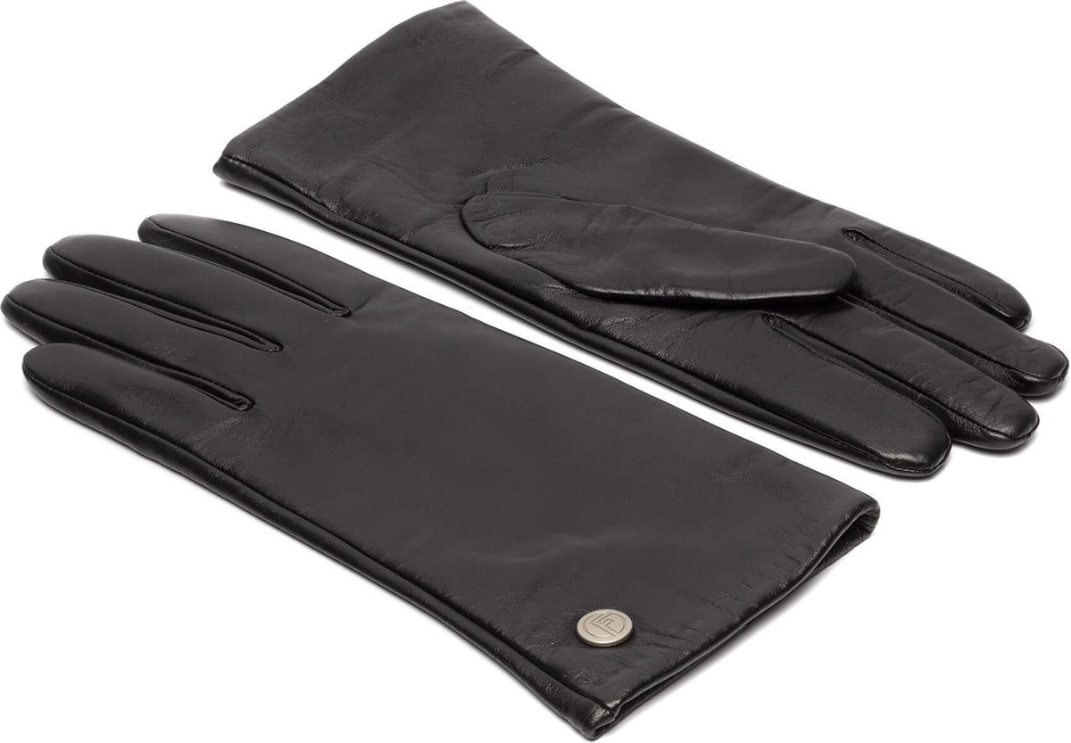 Leren Handschoenen Dames - Gevoerd Luxe Wollen Voering - 100% zacht schapenleer - Dames Handschoenen Winter - Comfortabel Warm - Duurzaam verzonden - Model Ava - Touchscreen handschoenen Zwart - maat S