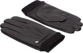 Leren Handschoenen Heren Touchscreen - Winter Handschoenen Zwart - Gevoerd Zacht 100% Schapenleer met Gebreid Manchet - Wollen Voering - Outdoor Sport Man - Model Dean