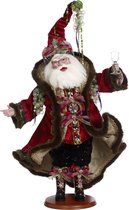 Mark Roberts Santa - Kerstman toastend - decoratiebeeld - rood groen - 62cm - Collector's item