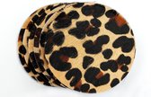 Onderzetters koeienhuid - rond - panter/leopard - dierenprint - anti slip - Lindian style