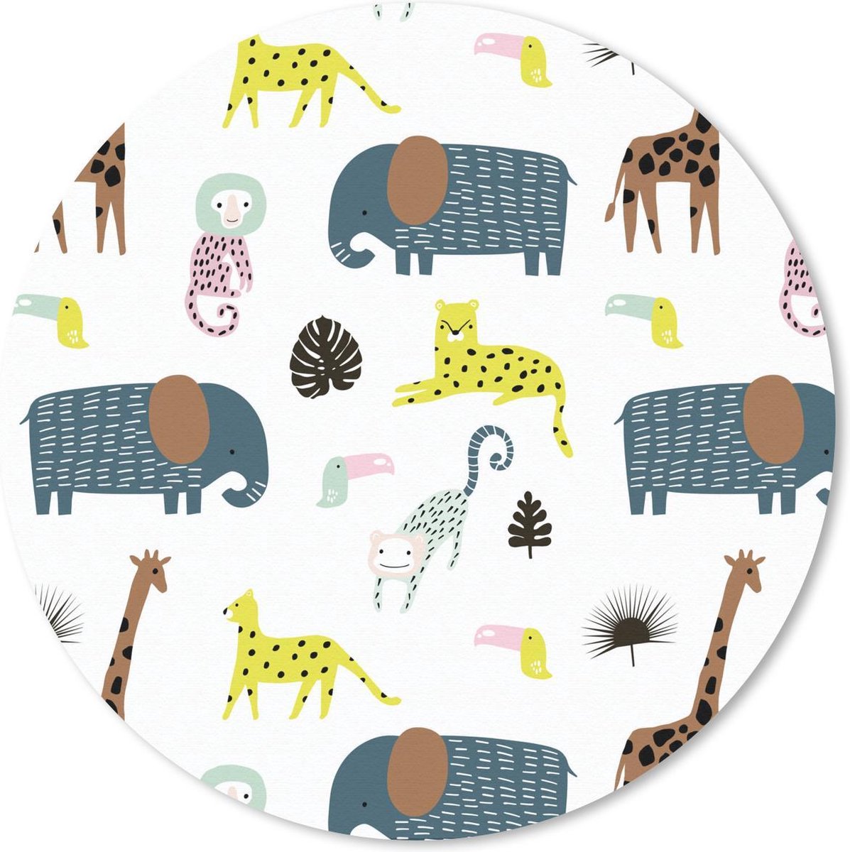 Muismat rond 50x50 cm - Mousepad Jungle - Dieren - Aap - Ronde muismatten