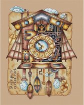 Borduren - steampunk klok - 30x40 cm - 35 kleuren