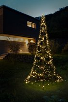 DistriCover -  Vlaggenmast kerstboom - 3 meter -  480 leds -  10 functies o.a. warm wit en twinkle multicolor -  incl afstandsbediening - deelbare mast