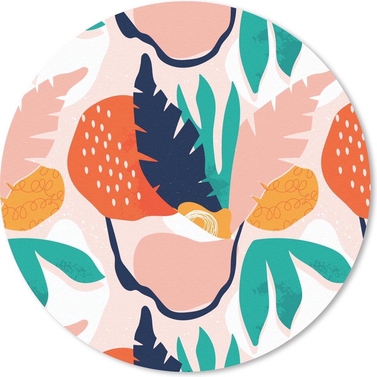 Muismat rond 40x40 cm - Mousepad Jungle - Bladeren - Abstract - Ronde muismatten