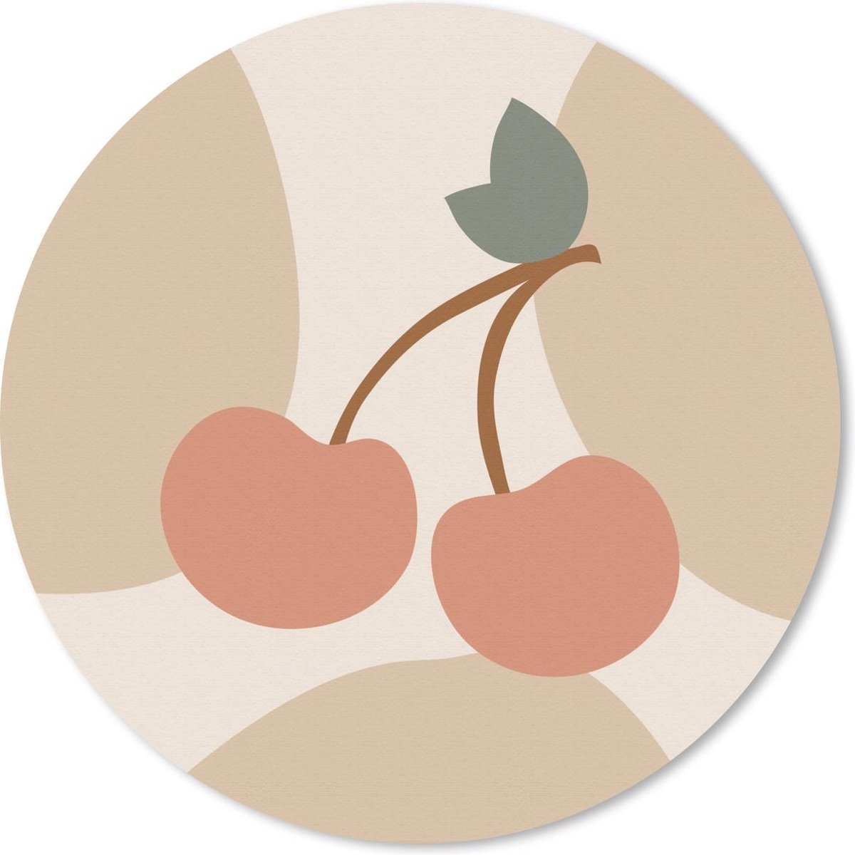Muismat rond 40x40 cm - Mousepad Fruit - Kersen - Zomer - Ronde muismatten