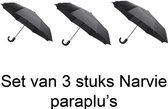 Narvie - Set van 3 stuks  mini opvouwbare paraplu's deluxe automatisch
