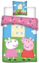 Dekbedovertrek Peppa Big bij het huis 135x100 2 delig