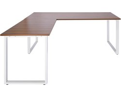 WORKSPACE XL I | 180x180 - Hoekbureau Walnoot / Wit