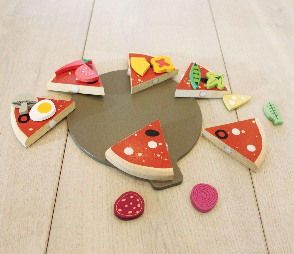 TENDER LEAF Playing - Pizza Party - 22,2X19X3,5Cm - Hout - 3 Jaar