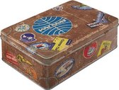 Tin Box Flat Pan Am - Travel Stickers opbergblik bewaarblik koekblik