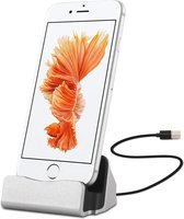 DrPhone DS1 - Dock Oplader - Oplaadstation - Synchroniseren + laden - Geschikt Voor IOS iPhone Smartphone - Zilver