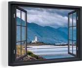 Peintures sur toile See Through - Phare - Storm - 90x60 cm - Décoration murale
