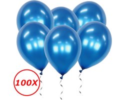Blauwe Ballonnen Verjaardag Versiering Helium Ballonnen Gender Reveal Feest Versiering Babyshower Blauw - 100 Stuks