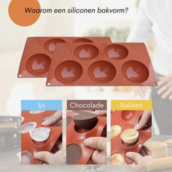 Zueyen 3 stuks mini semi-bol siliconen mal, halve bol siliconen bakvormen voor het maken van chocolade, cake, gelei, koepelmousse