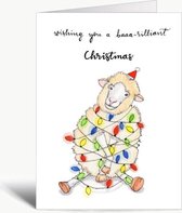 Have a baaa-rilliant Christmas! - Kerstkaart met envelop - Dieren - Schaap- Grappig - Engels - Foute kerstkaart