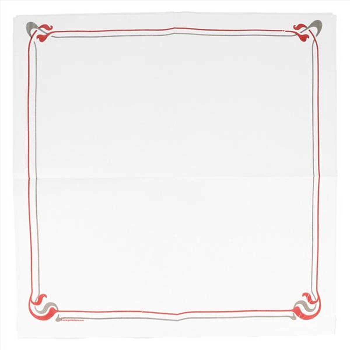 2 x 50 servetten 40x40cm "Double Point" Wit, motief Maxim Bordeaux & Grijs (2 paketten)