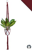 Plantenhanger Macramé | Bordeaux Rood | 100% Katoen | Diverse Kleuren | Plantenpot Ophangen | 100 cm | Macramé Koord | Binnen & Buiten | Plantenhanger | Macramé | Planten |Bloempot Ophangen | TheOldOmen |
