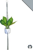 Plantenhanger Macramé | Grijs | 100% Katoen | Diverse Kleuren | Plantenpot Ophangen | 100 cm | Macramé Koord | Binnen & Buiten | Plantenhanger | Macramé | Planten |Bloempot Ophangen | TheOldOmen |