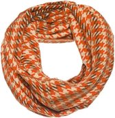 Sjaal oranje - 100% acryl - pieds de poules